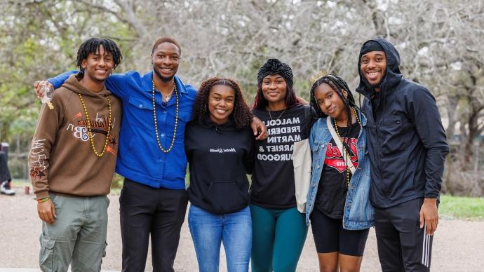 学生 pose for a photo at the 2023 Black Essence Festival