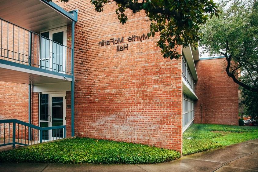 Exterior of the Myrtle McFarlin residence hall